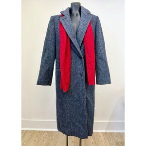 Vintage Women’s Wool Herringbone Overcoat ILGWU Union Made USA Long Coat